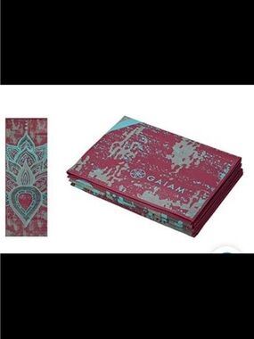 GAIAM Teal and Fuchsia Mandala-Pattern Yoga/camping Mat